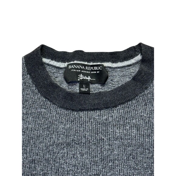Banana Republic Italian fine Marino yarn by Baruffa sweater gray small pullover - Picture 9 of 11